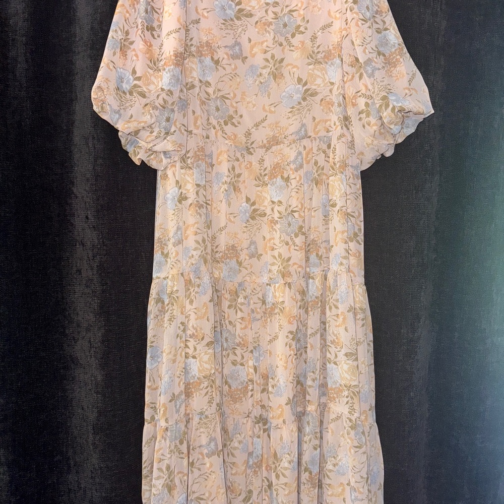 Pinkblush Pastel Floral Midi Dress